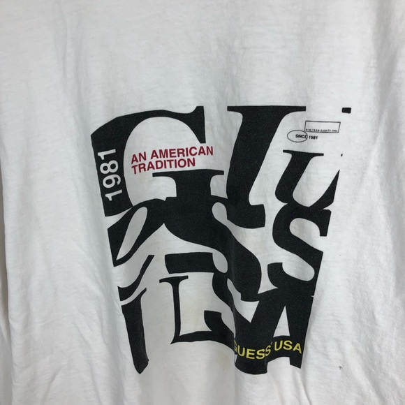 Vintage Guess USA Longsleeve T shirt 90s - Picture 2 of 6